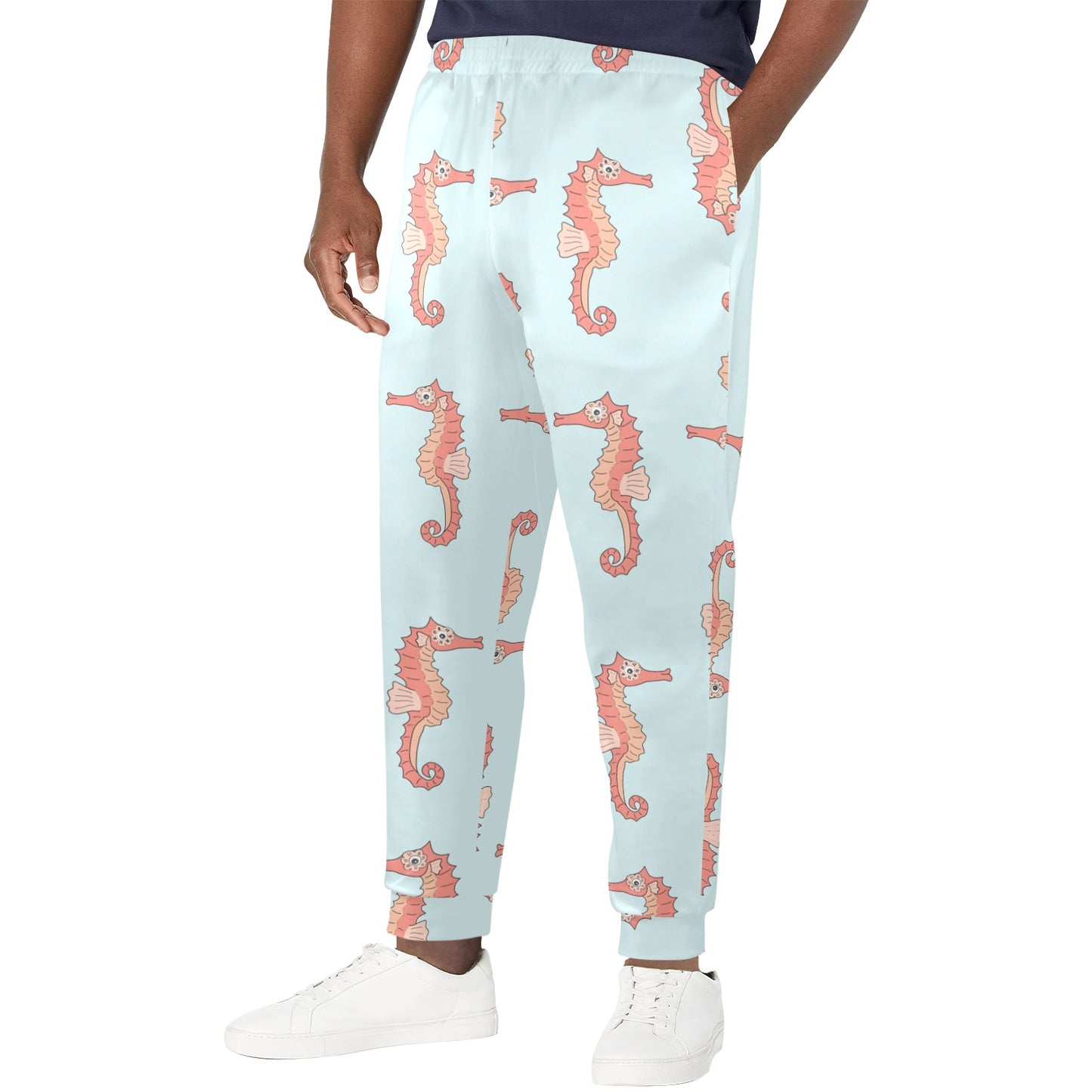SeaHorse Pattern Print Design 01 Men's Casual Track Pants