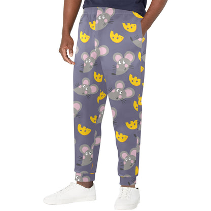 Rat With Cheese Pattern Print Design 01 Men's Casual Track Pants
