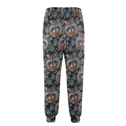 Raccoon Pattern Print Design A03 Men's Casual Track Pants