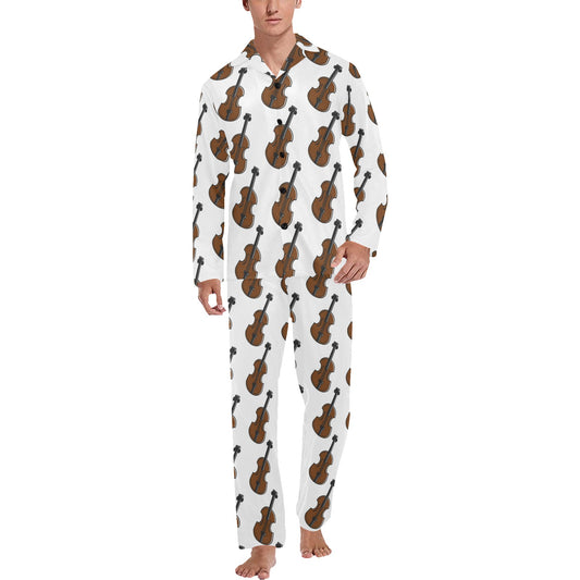 Violin Print Design LKS405 Men's Long Pajama Set
