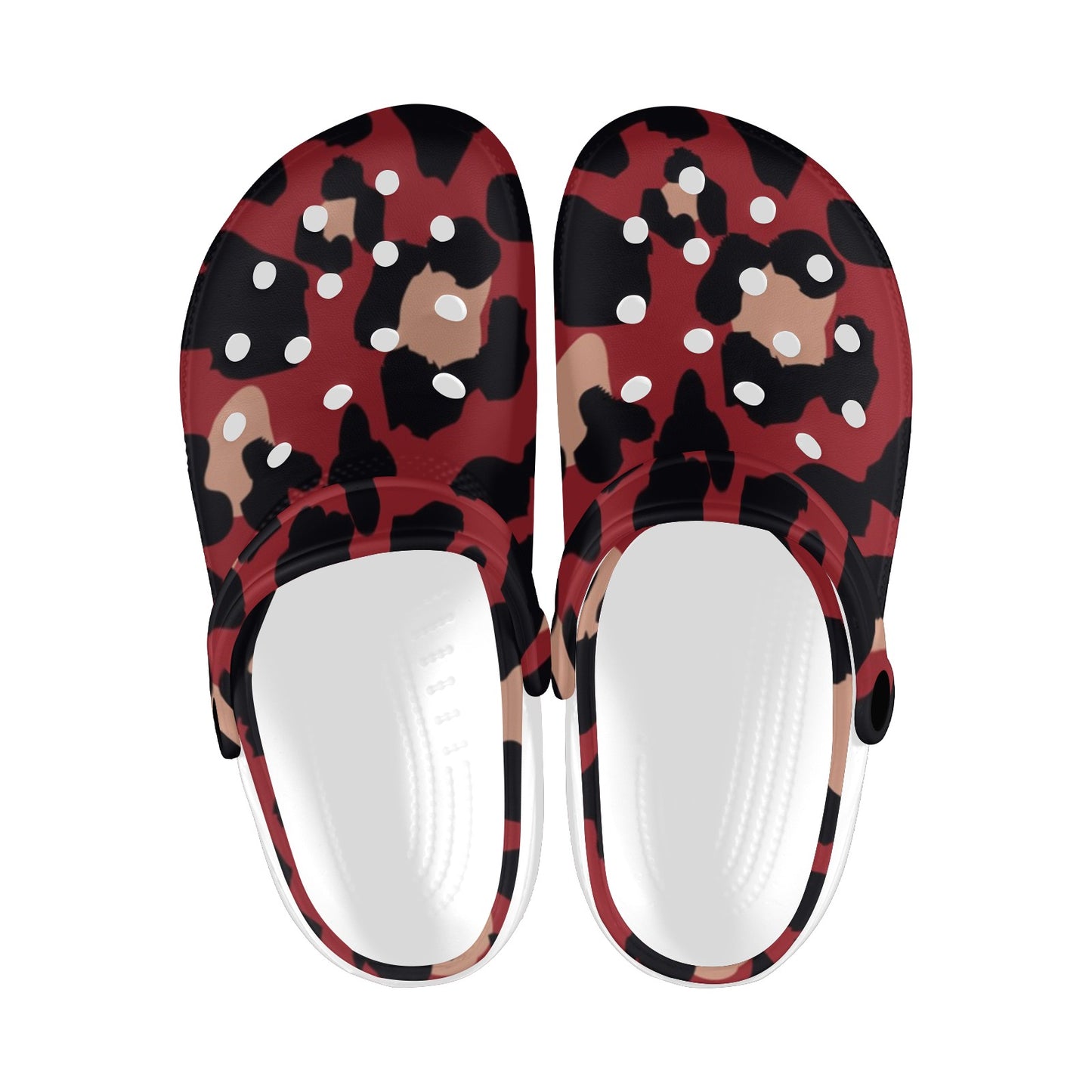 Cheetah Red Print Pattern Unisex Clogs Shoes