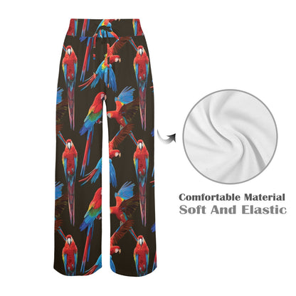 Macaw Pattern Print Design 04 Women's Wide Leg Lounge Pants