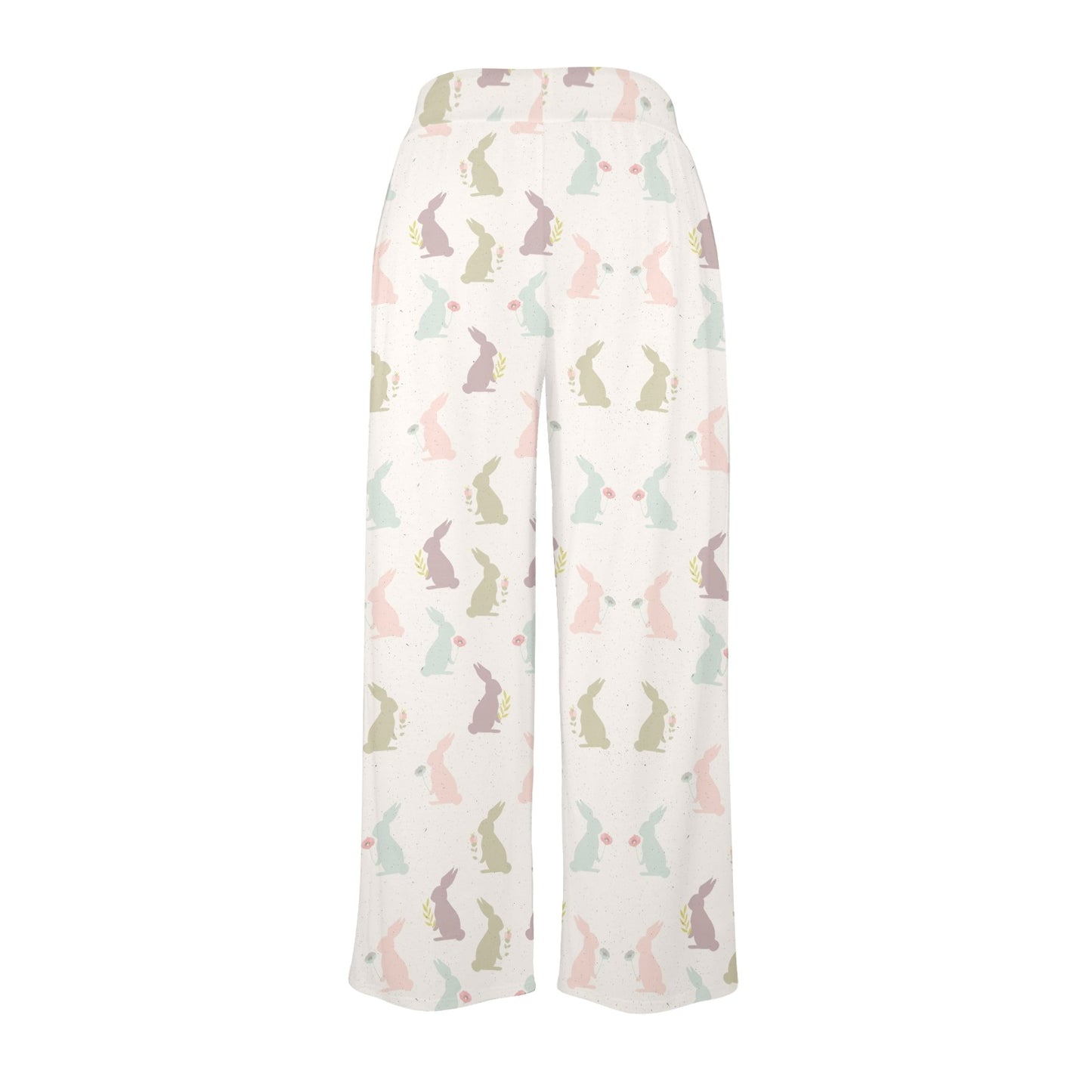 Bunny Pattern Print Design 05 Women's Wide Leg Lounge Pants