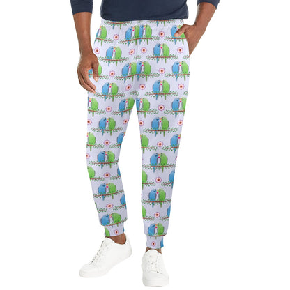 Budgerigar Pattern Print Design 05 Men's Casual Track Pants