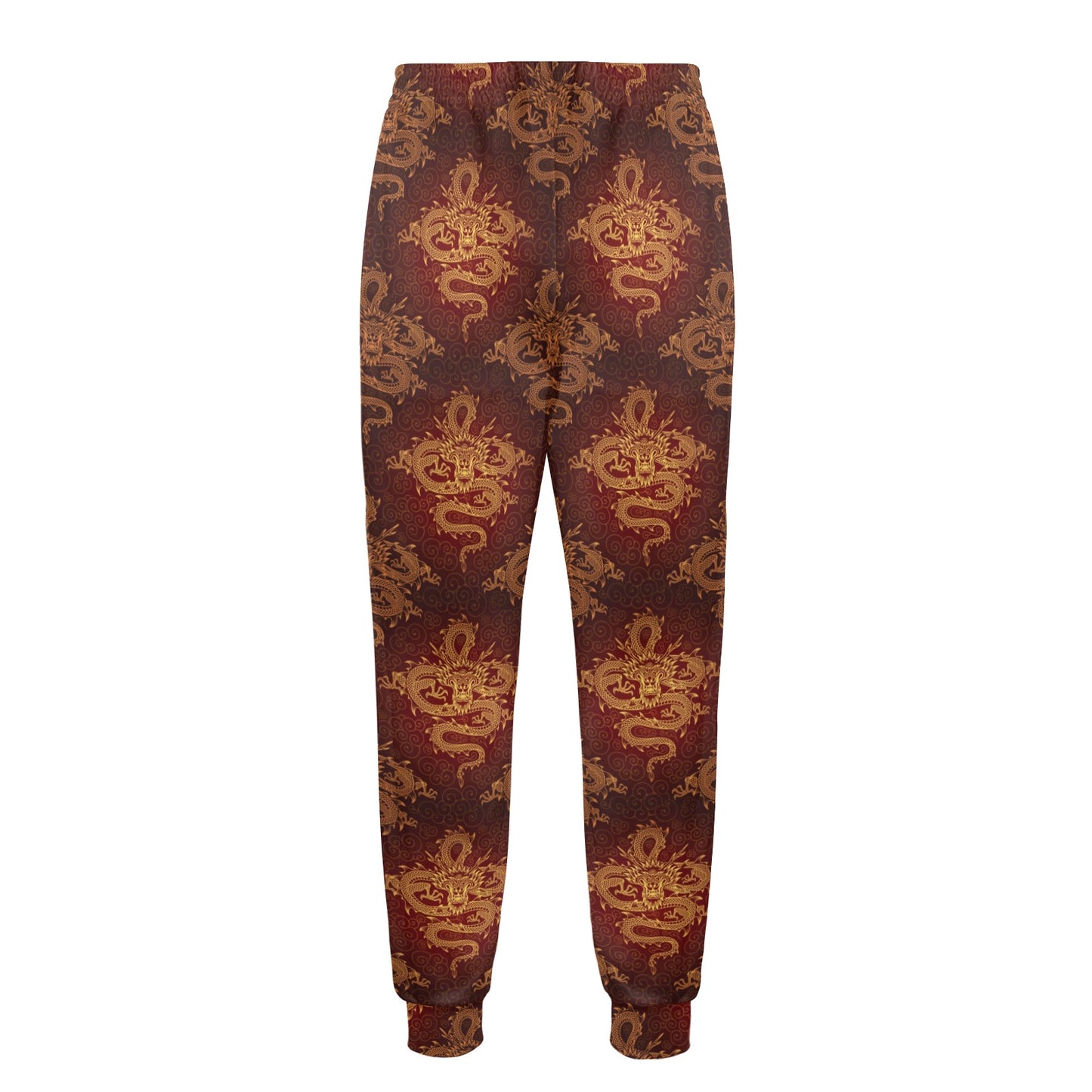 Chinese Dragons Gold Design Men's Casual Track Pants