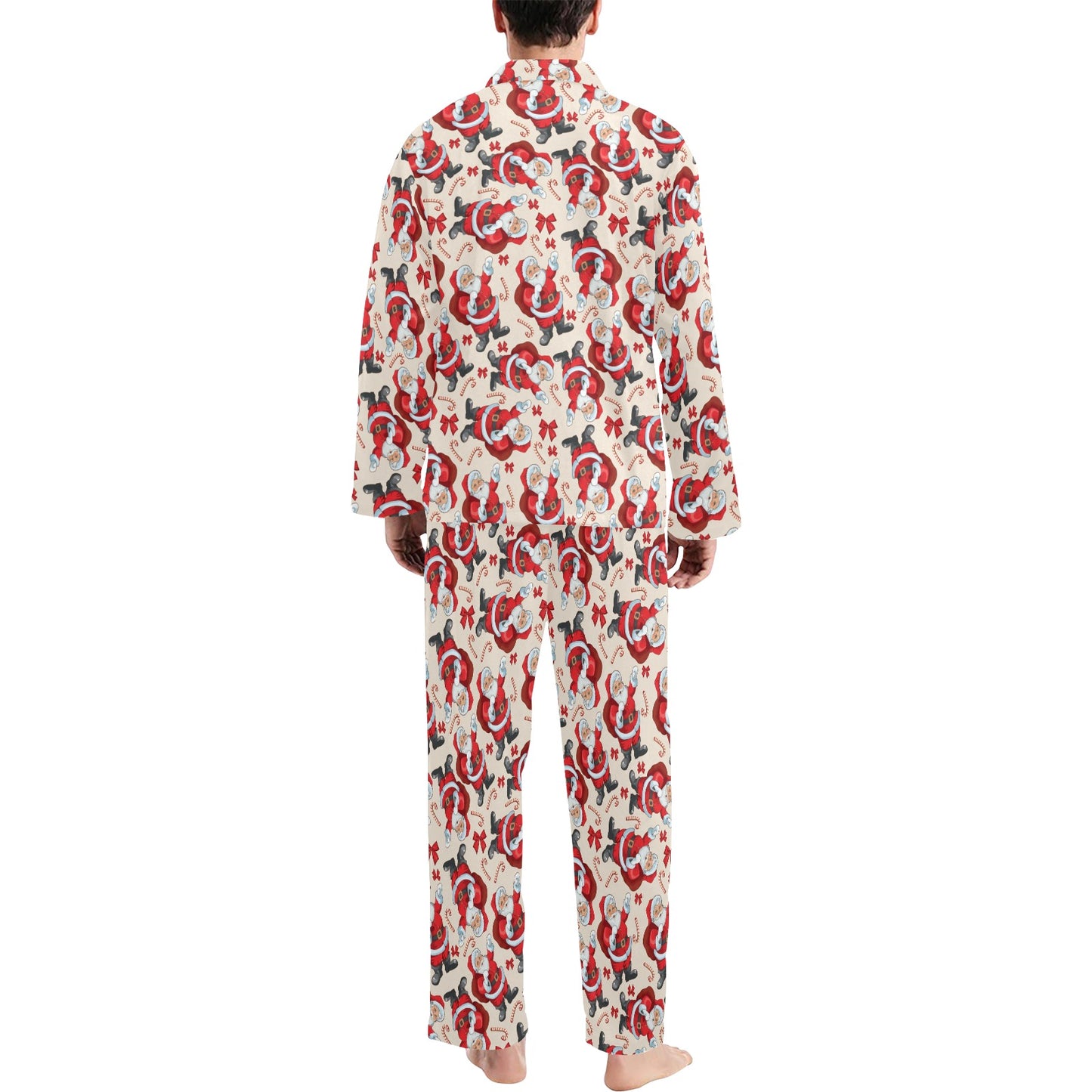 Santa Christmas Themed Print Design LKS302 Men's Long Pajama Set