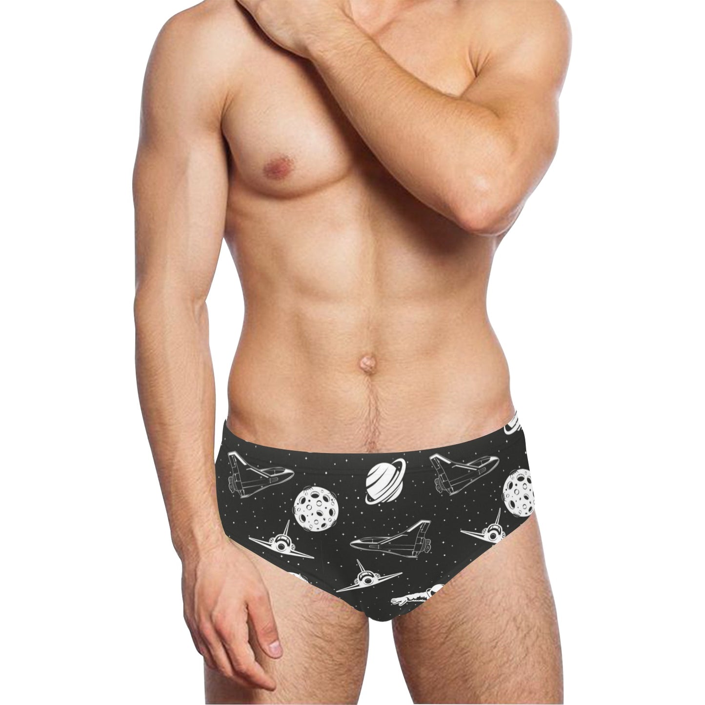 Space Astronauts Print Men's Swimming Briefs