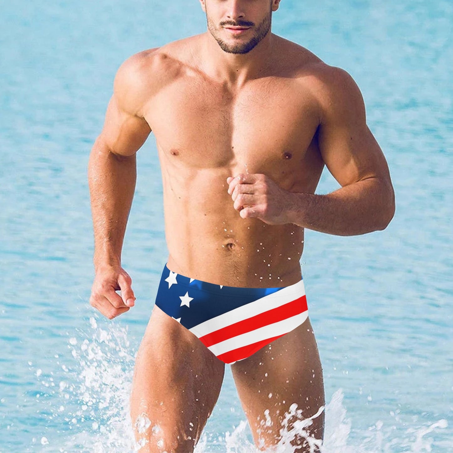American flag Style Men's Swimming Briefs