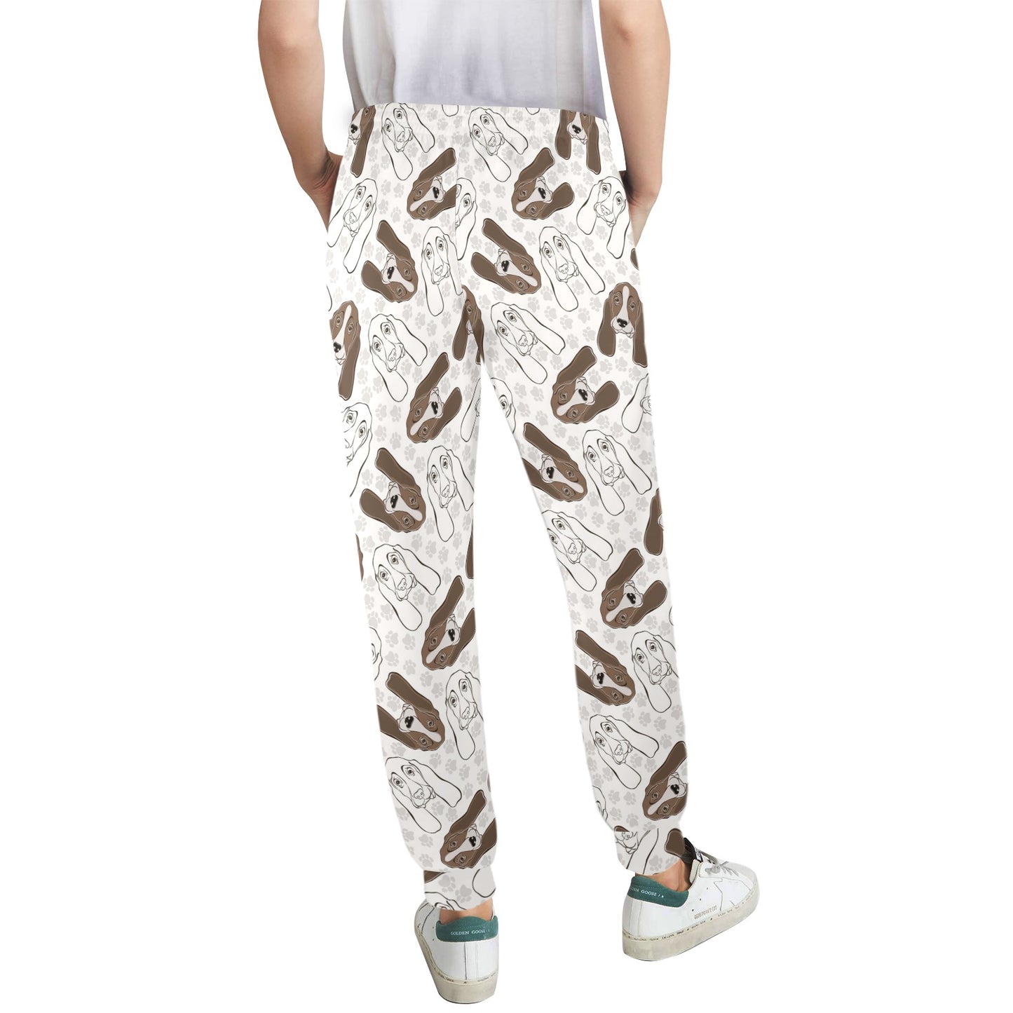 Basset Hound Pattern Print Design 01 Women's Casual Track Pants