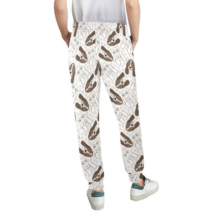 Basset Hound Pattern Print Design 01 Women's Casual Track Pants