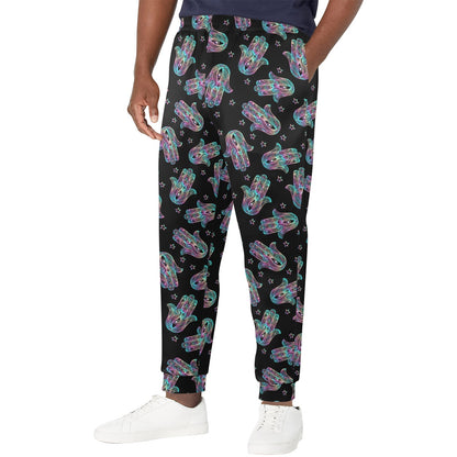 hamsa Design Print Pattern JJ0322 Men's Casual Track Pants