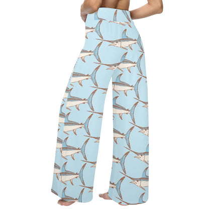 Swordfish Pattern Print Design 01 Women's Wide Leg Lounge Pants