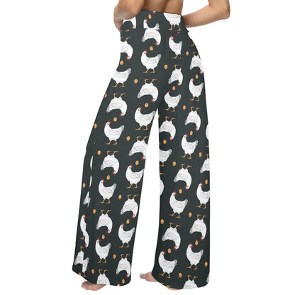 Chicken Pattern Print Design 06 Women's Wide Leg Lounge Pants
