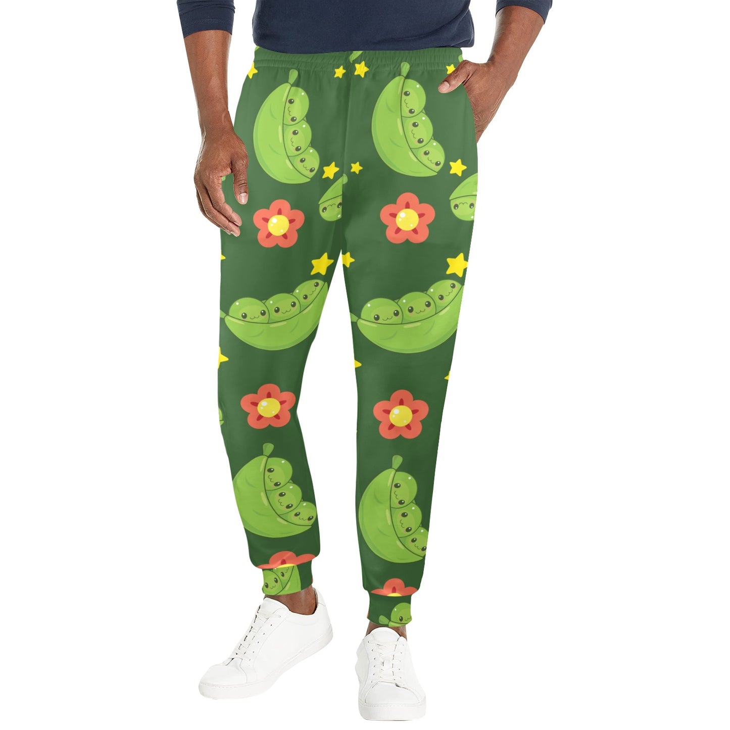 Peas Pattern Print Design A01 Men's Casual Track Pants