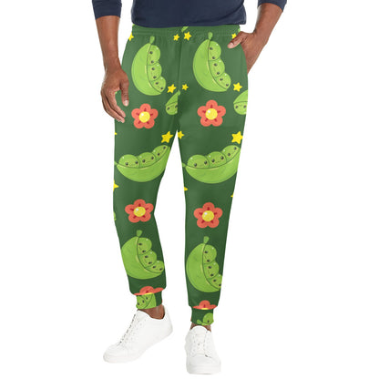 Peas Pattern Print Design A01 Men's Casual Track Pants