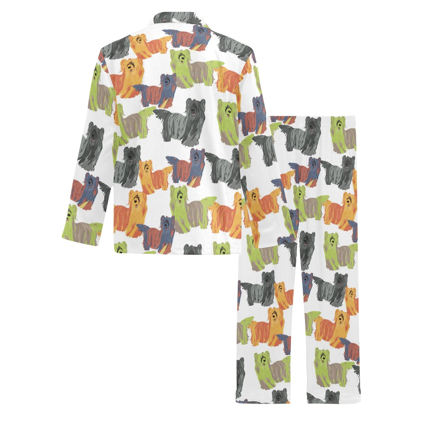 Skye Terriers Print Design LKS301 Men's Long Pajama Set