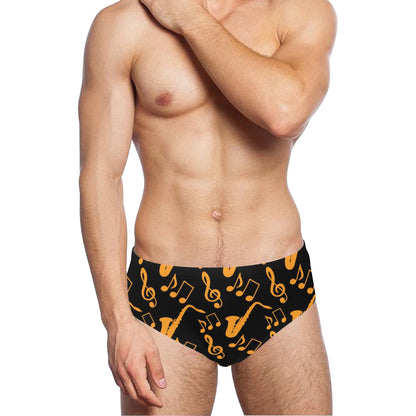 Saxophone Pattern Print Design 02 Men's Swimming Briefs