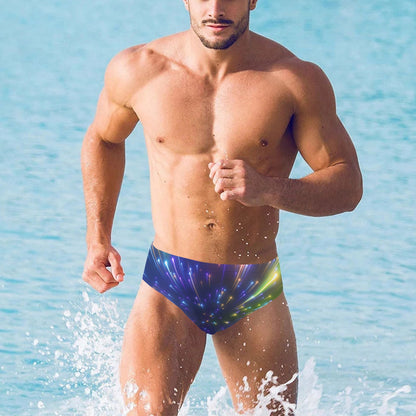 Celestial Rainbow Speed Light Men's Swimming Briefs
