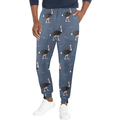 Ostrich Pattern Print Design 04 Men's Casual Track Pants