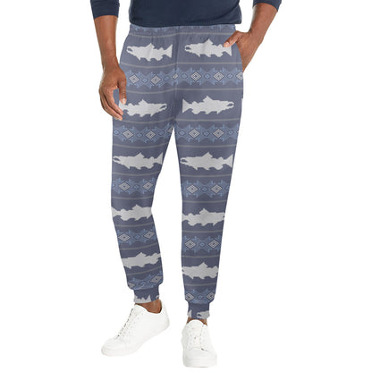 Salmon Fish Knit Style Print Design LKS304 Men's Casual Track Pants