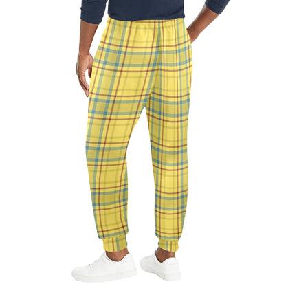 Tartan Yellow Print Design LKS301 Men's Casual Track Pants