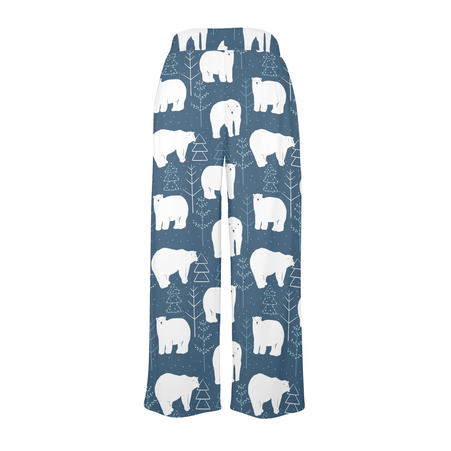 Polar Bear Pattern Print Design A01 Women's Wide Leg Lounge Pants