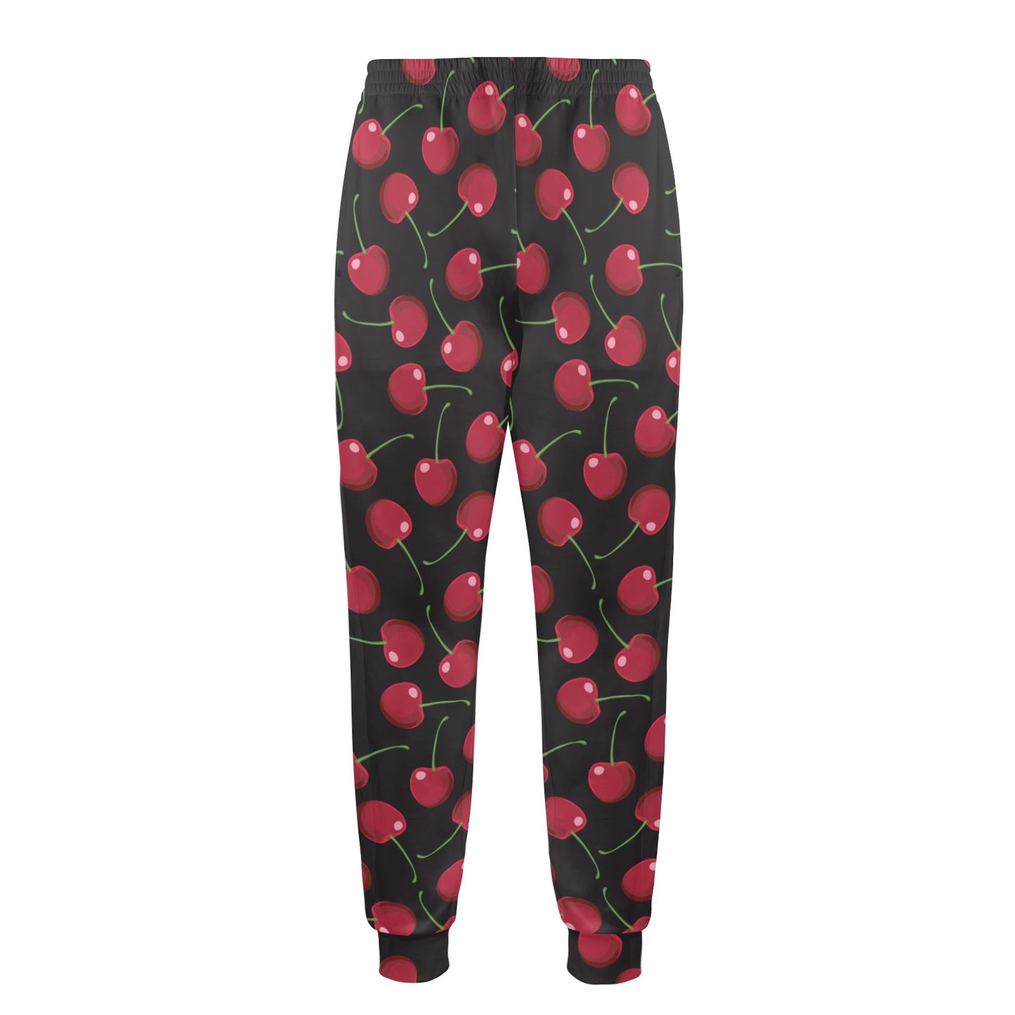 Cherry Black Background Men's Casual Track Pants