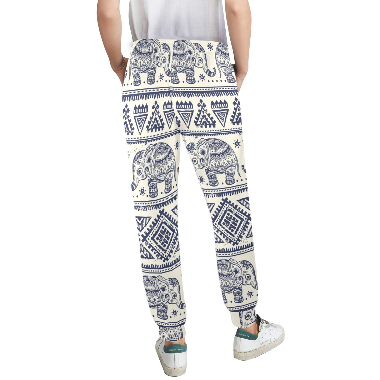 Baby Elephant Aztec Shower Curtain Women's Casual Track Pants