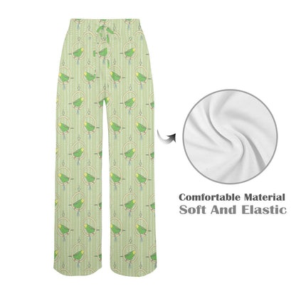 Budgerigar Pattern Print Design 02 Women's Wide Leg Lounge Pants