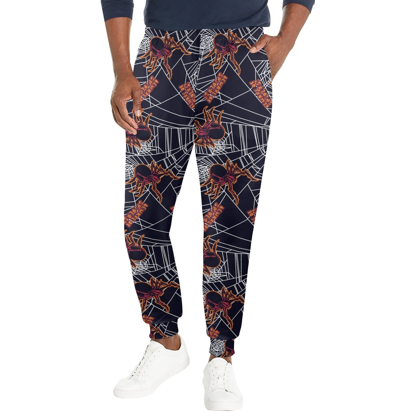 Tarantula Spiderwebs Pattern Print Design 01 Men's Casual Track Pants