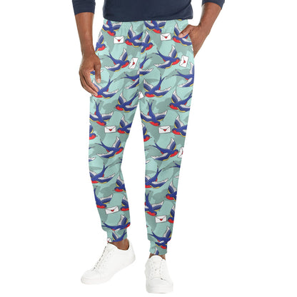 Swallow Bird Pattern Print Design 02 Men's Casual Track Pants