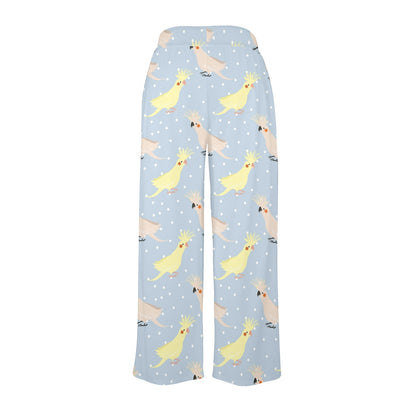 Cockatiel Pattern Print Design 03 Women's Wide Leg Lounge Pants