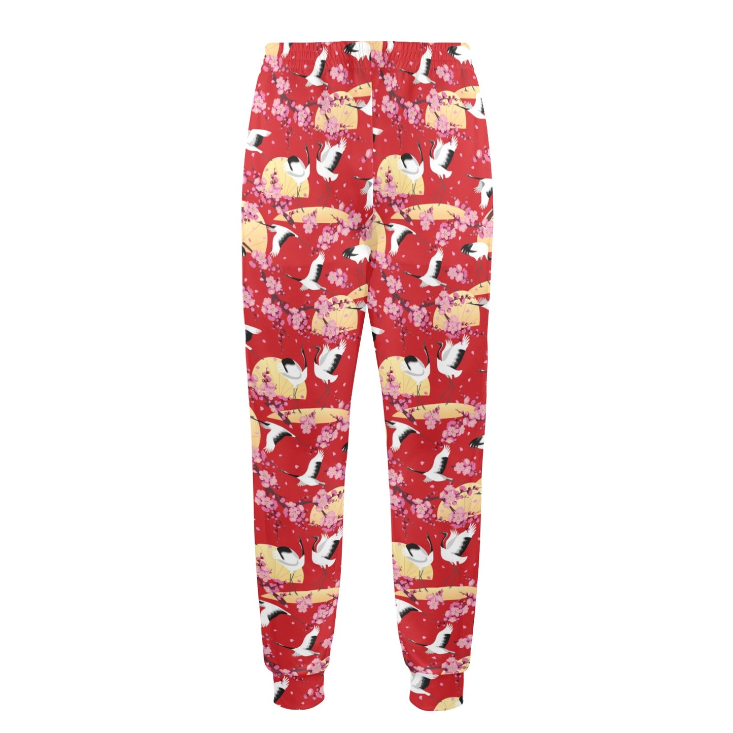 Crane Pattern Print Design 04 Men's Casual Track Pants