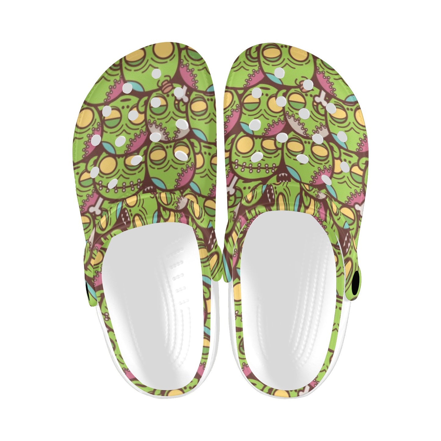 Zombie Head Design Pattern Print Unisex Clogs Shoes