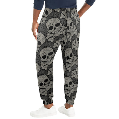 Paisley Skull Pattern Print Design A01 Men's Casual Track Pants