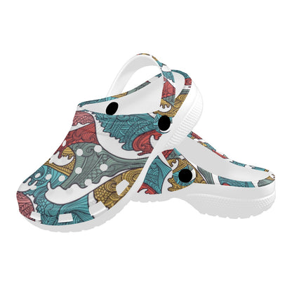 Tribal Wave Pattern Print Unisex Clogs Shoes