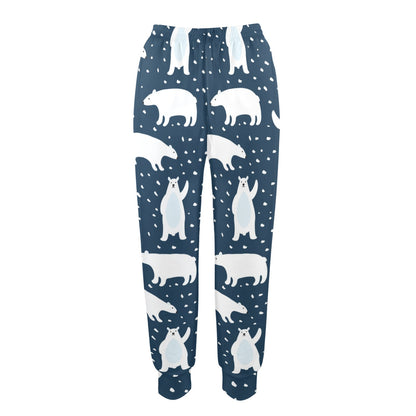 Polar Bear Pattern Print Design A02 Women's Casual Track Pants