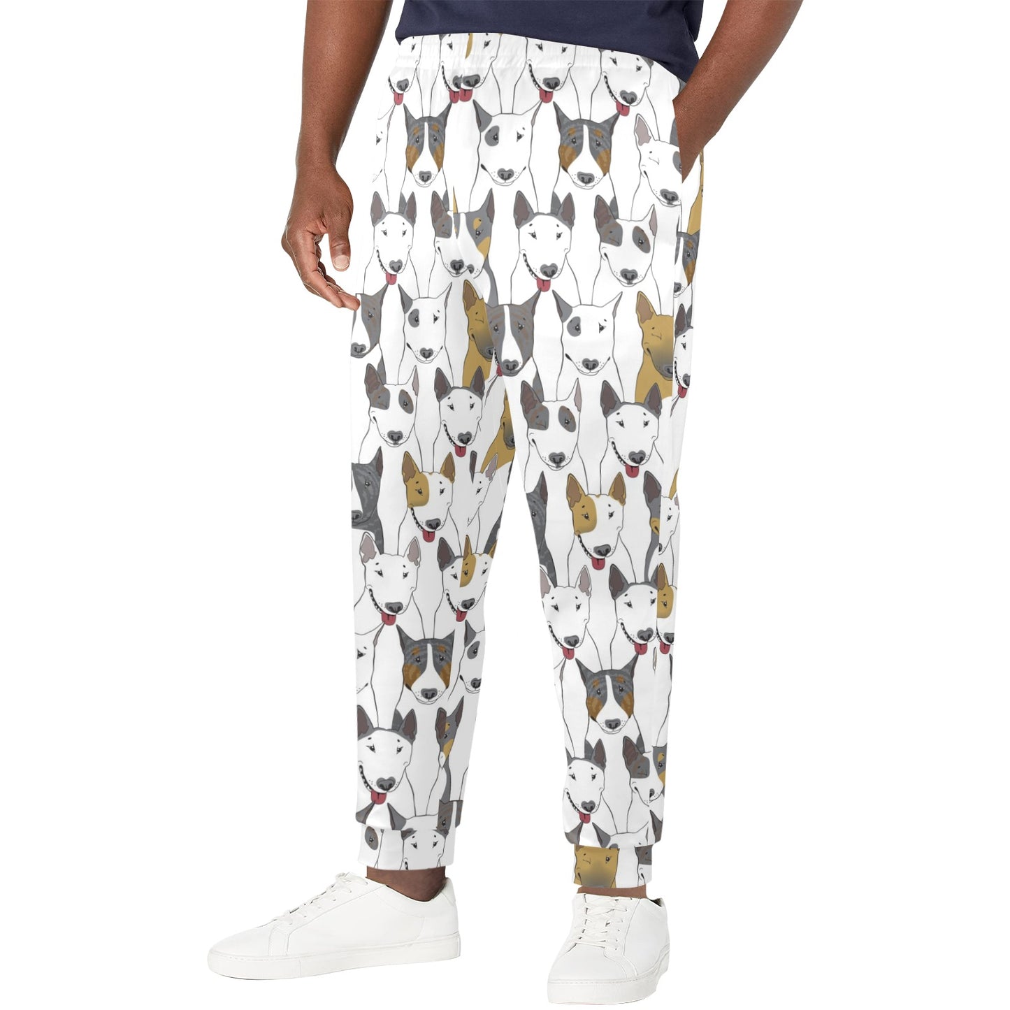 Bull Terriers Pattern Print Design 03 Men's Casual Track Pants