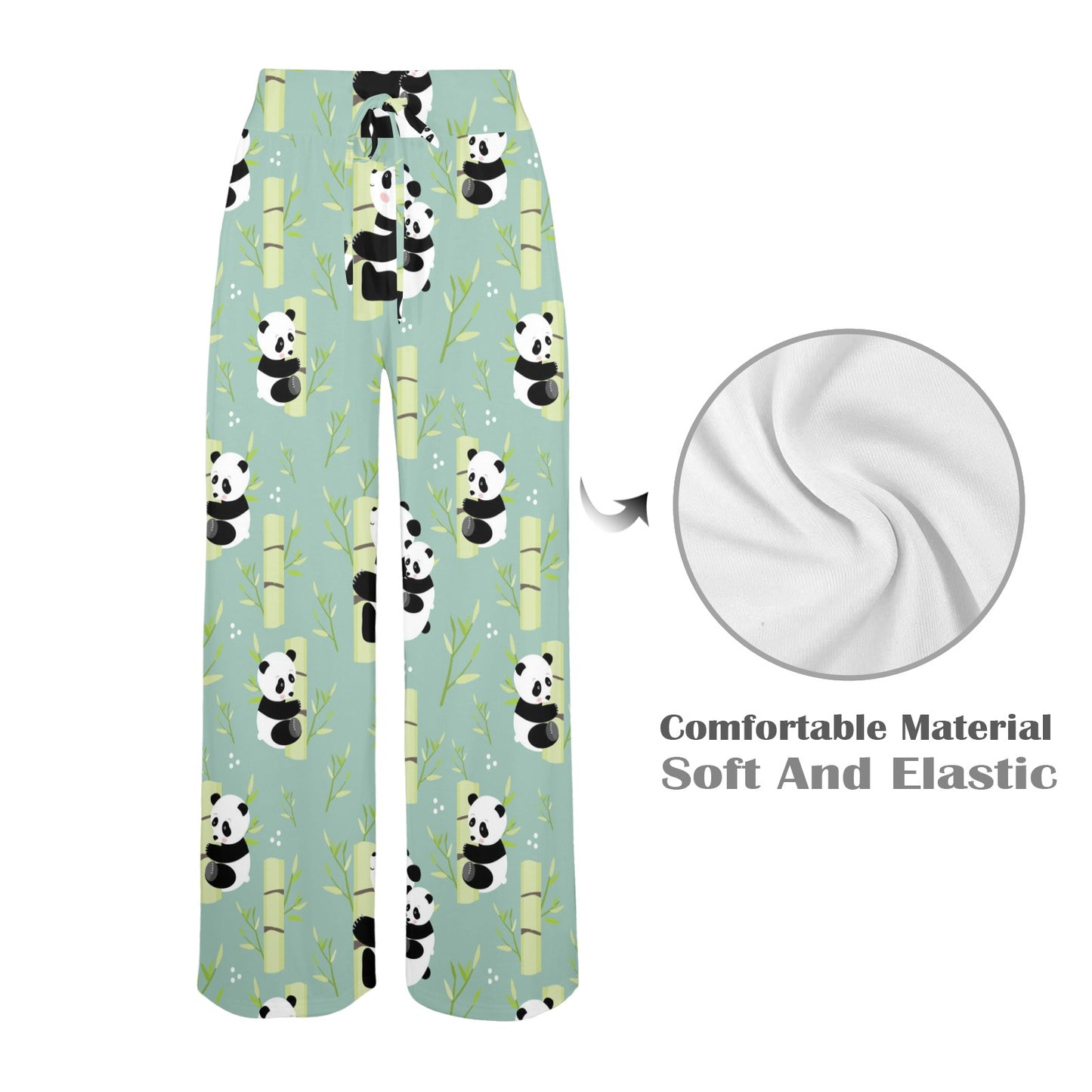 Panda Pattern Print Design A03 Women's Wide Leg Lounge Pants