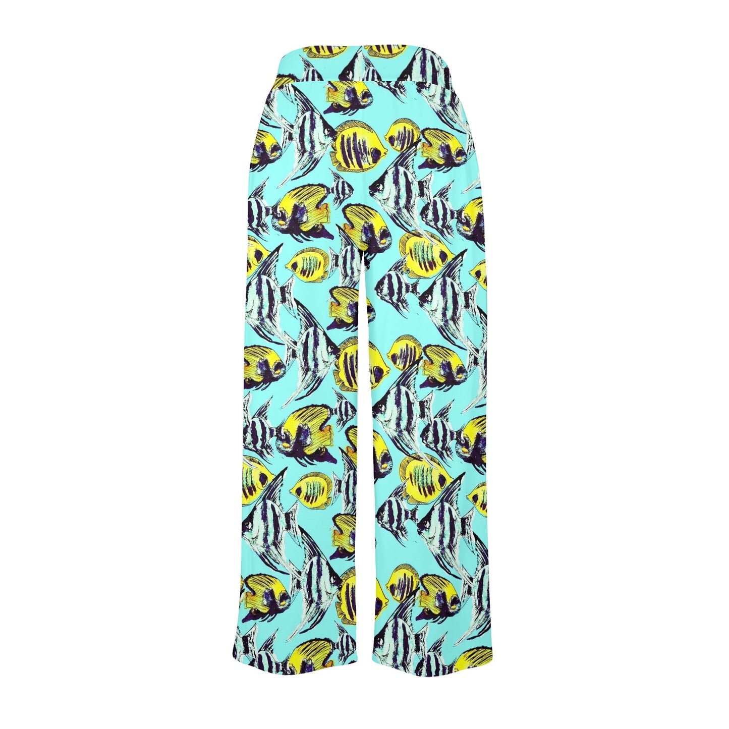 Angelfish Pattern Print Design 02 Women's Wide Leg Lounge Pants