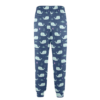 Narwhal Design Print Men's Casual Track Pants