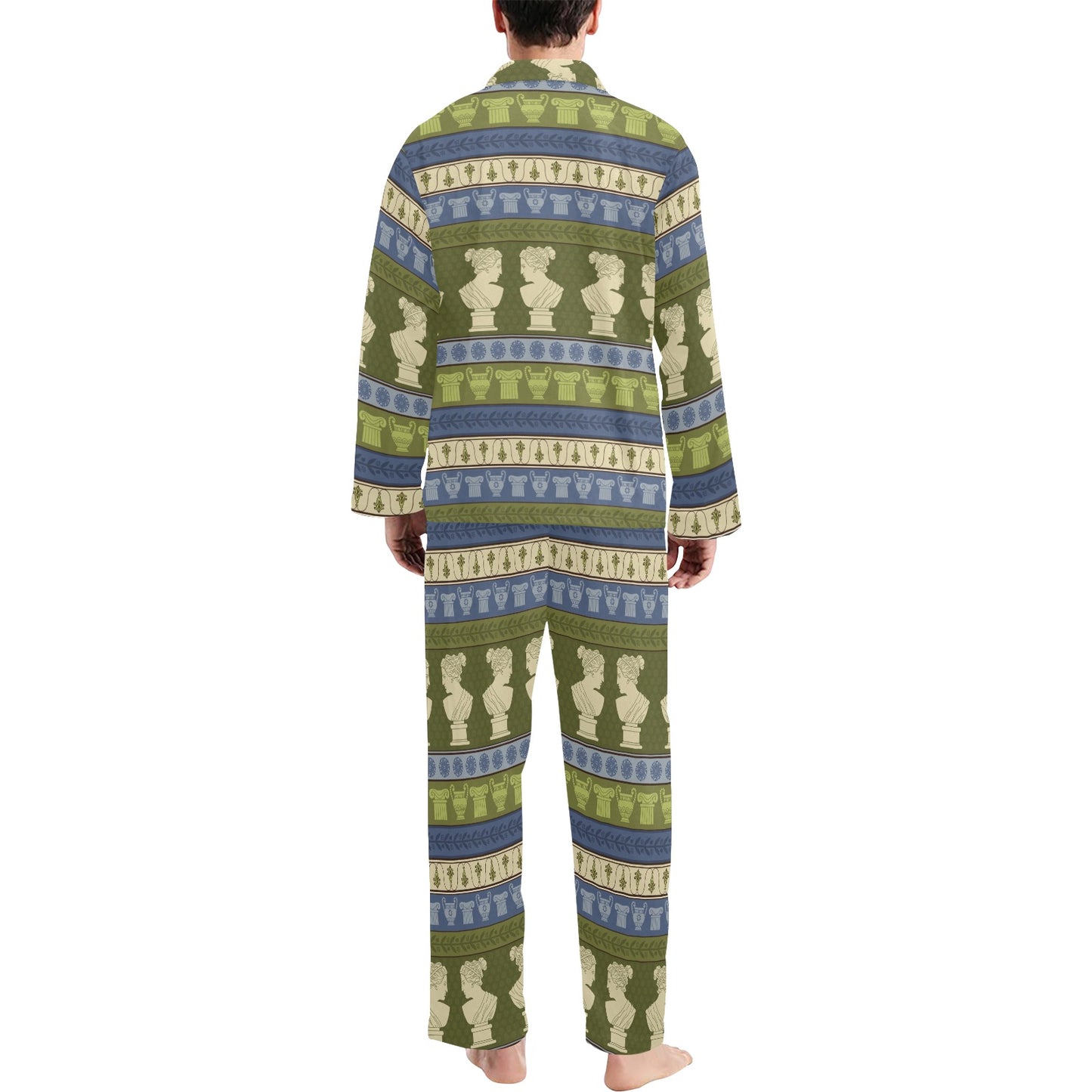 Ancient Greek Statue Print Design LKS301 Men's Long Pajama Set