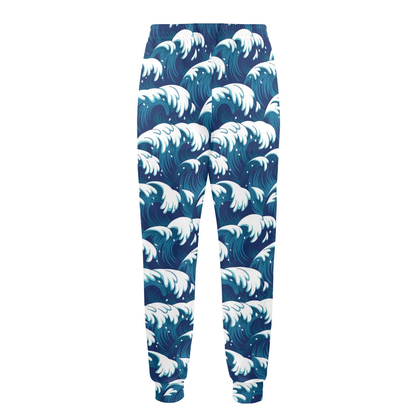 Ocean Wave Pattern Print Men's Casual Track Pants