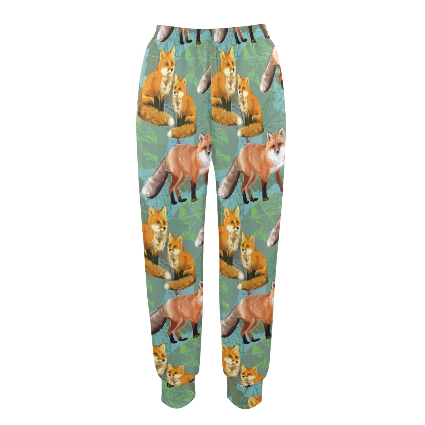 Fox Autumn leaves Themed Women's Casual Track Pants