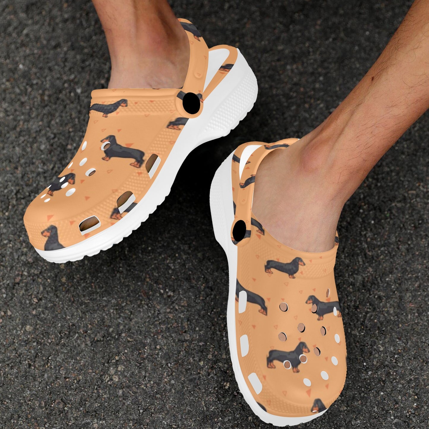 Dachshund Draw Print Pattern Unisex Clogs Shoes