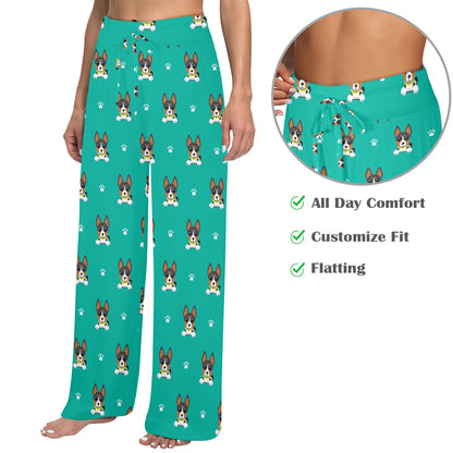 Basenji Pattern Print Design 03 Women's Wide Leg Lounge Pants