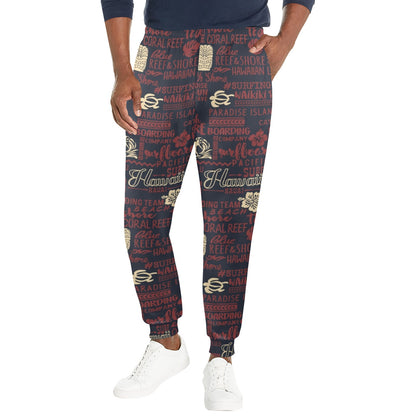 Hawaiian Themed Pattern Print Design H017 Men's Casual Track Pants