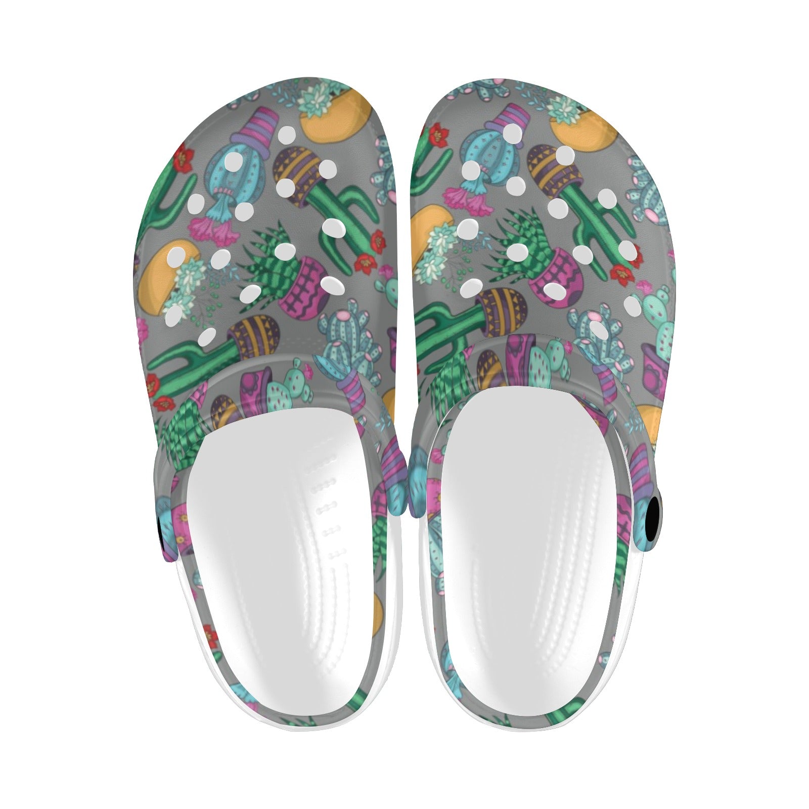 Cactus Colorful Print Pattern Unisex Clogs Shoes