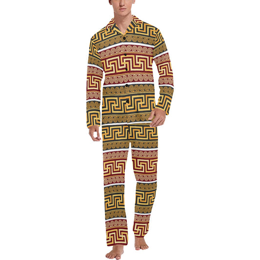 Ancient Greek Pattern Print Design LKS302 Men's Long Pajama Set