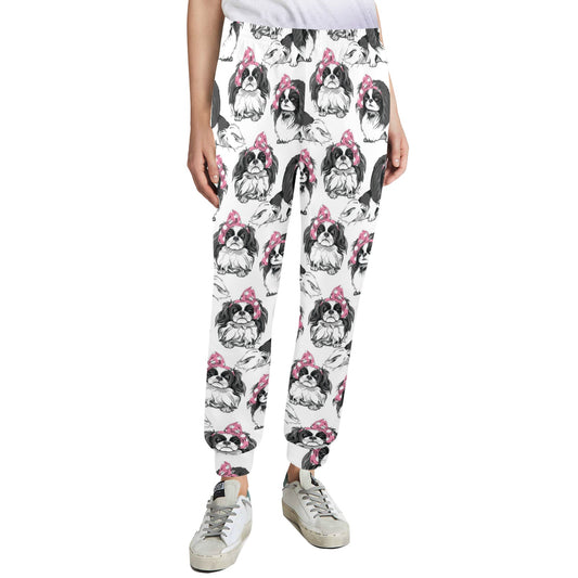 Japanese Chin Pattern Print Design 01 Women's Casual Track Pants